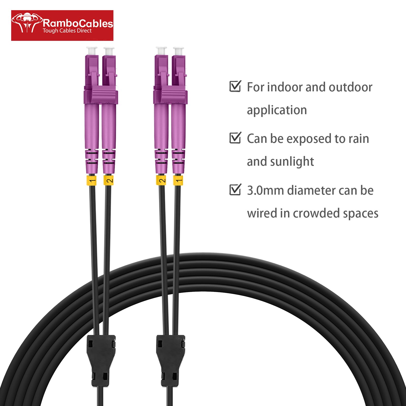 Amazon | RamboCables 50m/164フィート OM4 LC - LC ファイバーパッチ